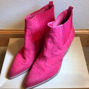 Sam Edelman Winona Western Red Booties size 9